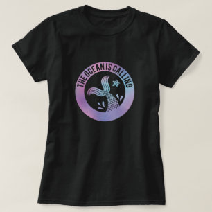 Camiseta Divertido El Océano Está Llamando Sirena Galaxia
