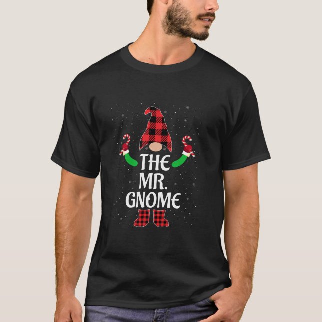Camiseta Divertido El Sr Gnome Coincidente Familiar Navidad (Anverso)
