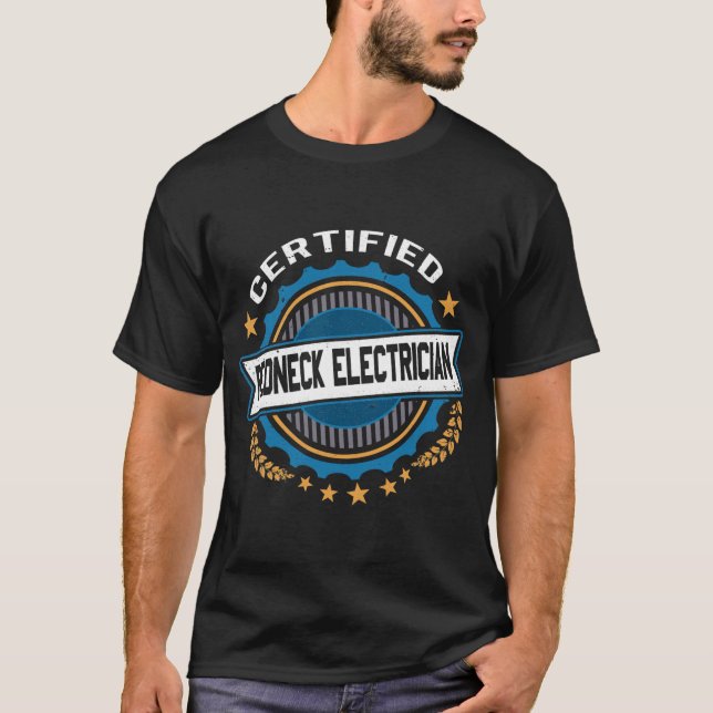 Camiseta Divertido Electricista Redneck (Anverso)