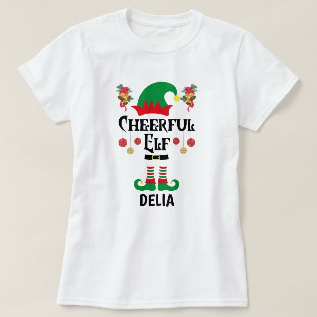 Camiseta Divertido Elf alegre - Navidades divertidos nombra (Diseño del anverso)