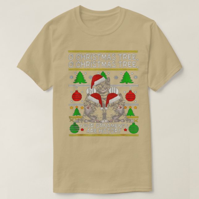 Camiseta Divertido En Árbol De Navidad Tus Ornamentos Son H (Diseño del anverso)