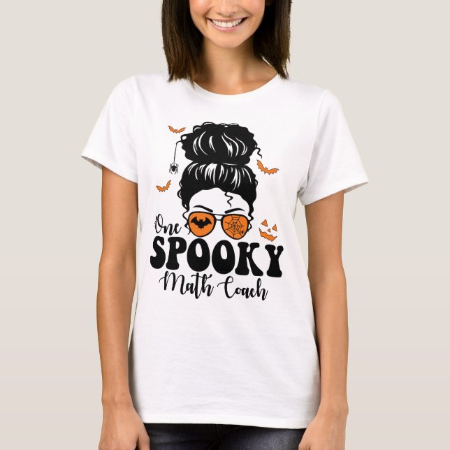 Camiseta Divertido entrenador de matemáticas Spooky Messy B (Anverso)