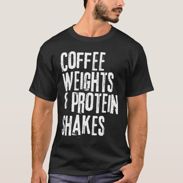 Camiseta Divertido entrenamiento diciendo pesos de café y p (Anverso)