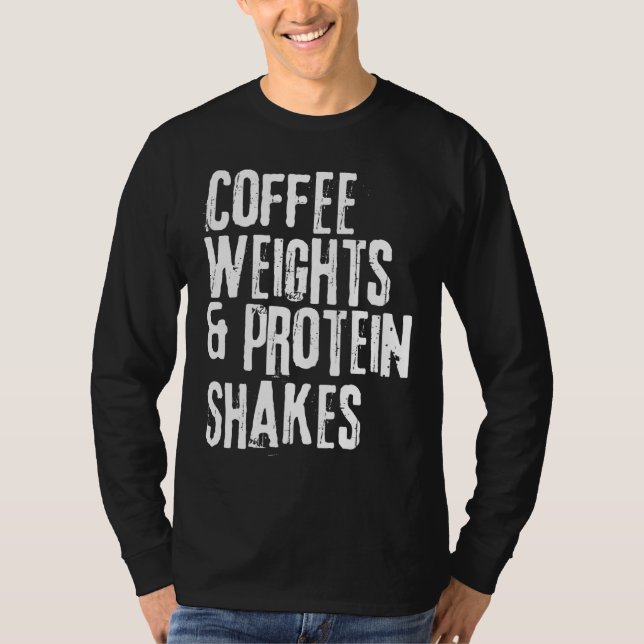 Camiseta Divertido entrenamiento diciendo pesos de café y p (Anverso)