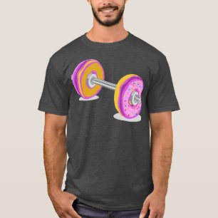 Camiseta Divertido entrenamiento Glazado Donut Barbell Fitn