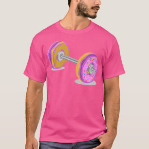 Camiseta Divertido entrenamiento Glazado Donut Barbell Fitn