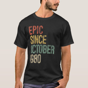 Camiseta Divertido Épico Desde Octubre De 1980 40º Regalo D