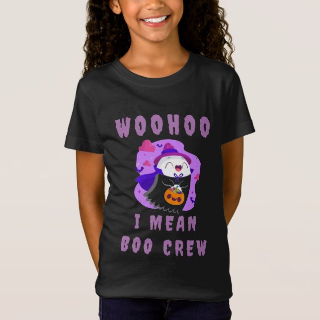 Camiseta Divertido equipo de boo, linda chica fantasma de H (Anverso)