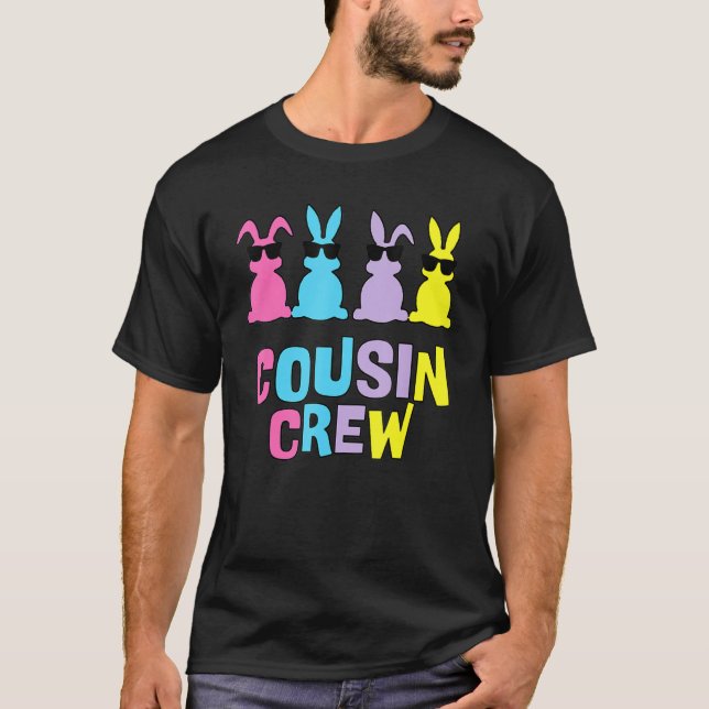 Camiseta Divertido equipo de primos conejitos de Pascua col (Anverso)