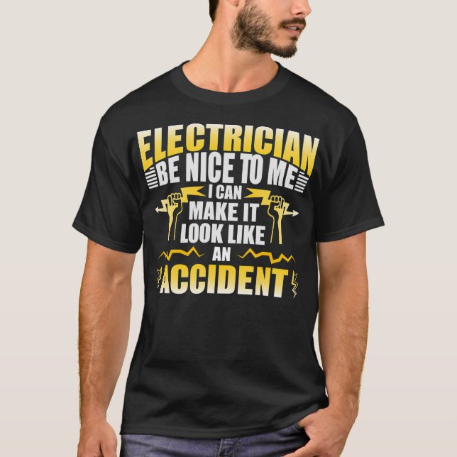 Camiseta Divertido equipo de trabajadores eléctricos (Anverso)