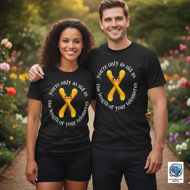 Camiseta Divertido Eres tan viejo como la longitud de ... (Funny You're Only as Old as the Length of Your Telomeres Shirt Cover Photo 1)