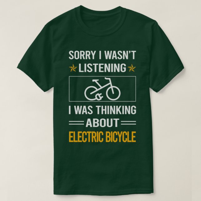Camiseta Divertido escucha Bicicleta Eléctrica E Ebike (Diseño del anverso)