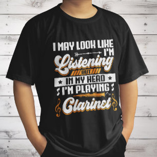 Camiseta Divertido Escuchando En Mi Cabeza Estoy Tocando Cl