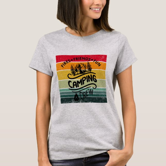 Camiseta Divertido eslogan de la tripulación de camping ami (Anverso)