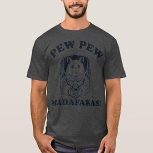 Camiseta Divertido espacio Rat Hamster Gun Pew Madafakas