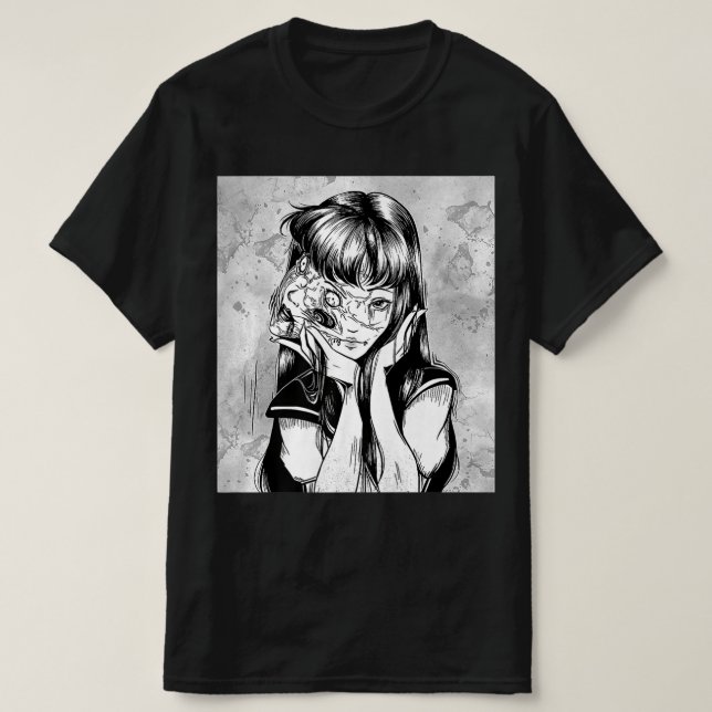 Camiseta Divertido espeluznante horror Manga Anime Woman Oy (Diseño del anverso)