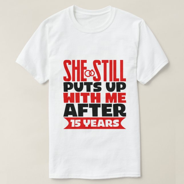 Camiseta divertido esposo del 15° aniversario (Diseño del anverso)