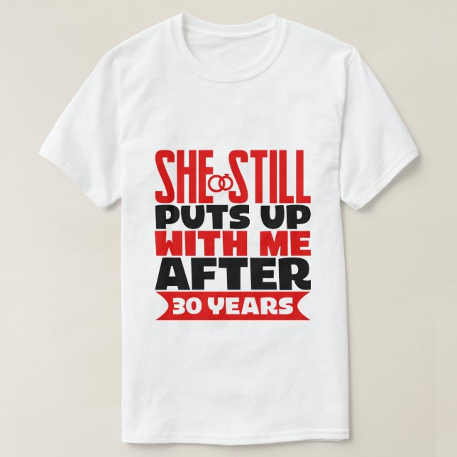 Camiseta divertido esposo del 30° aniversario (Diseño del anverso)