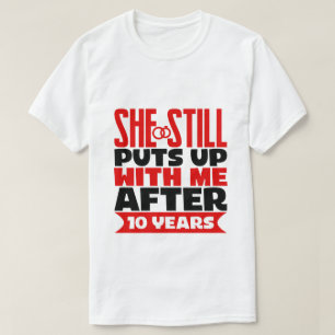 Camiseta divertido esposo del décimo aniversario