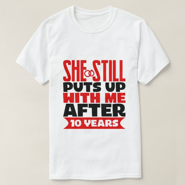 Camiseta divertido esposo del décimo aniversario (Diseño del anverso)
