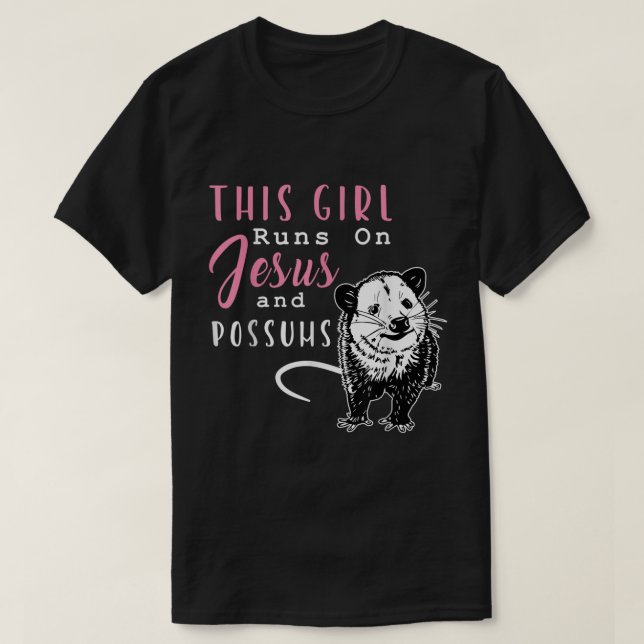 Camiseta Divertido este Chica le pasa a Jesús y a Possums O (Diseño del anverso)