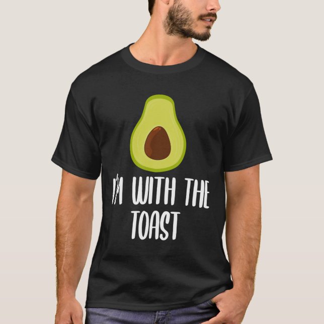 Camiseta Divertido estoy con la tostada Parejas de Hallowee (Anverso)