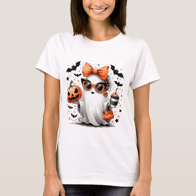 Camiseta Divertido fantasma de Halloween (Anverso)