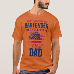 Camiseta divertido FATHERx27S DAY BARTENDER cita Mi favorit