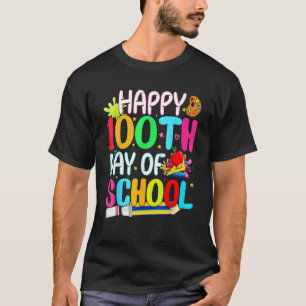 Camiseta Divertido Feliz 100º Día De Escuela Maestros Niños