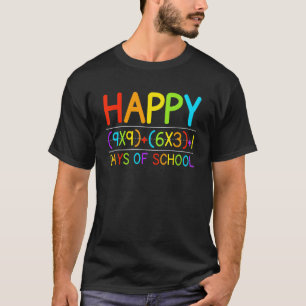 Camiseta Divertido Feliz 100 Días de Escuela Profesor de Ma
