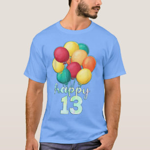 Camiseta Divertido Feliz Balón de 13 años 13