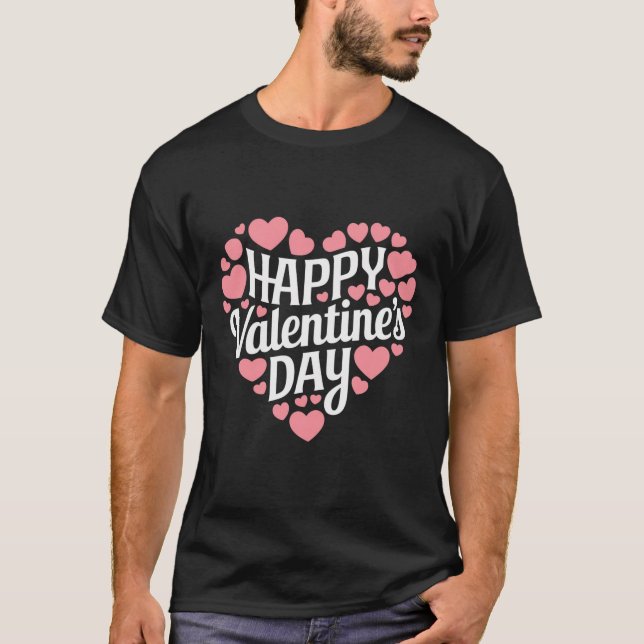 Camiseta Divertido Feliz Día de San Valentín Amor Corazón S (Anverso)