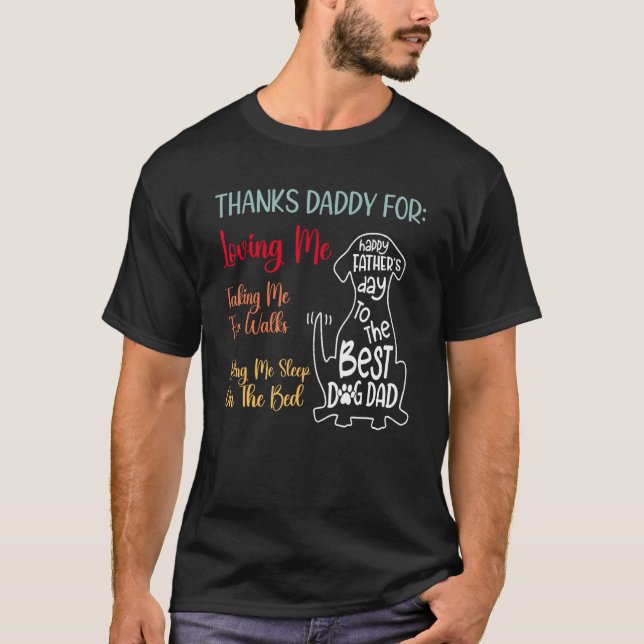 Camiseta divertido feliz día del padre perro papá papá rega (Anverso)
