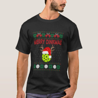 Camiseta Divertido Feliz Dinkmas Reno Santa Navidad Pickleb