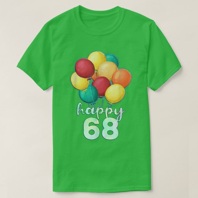 Camiseta Divertido feliz globo de 68 años 68º nacimiento (Diseño del anverso)