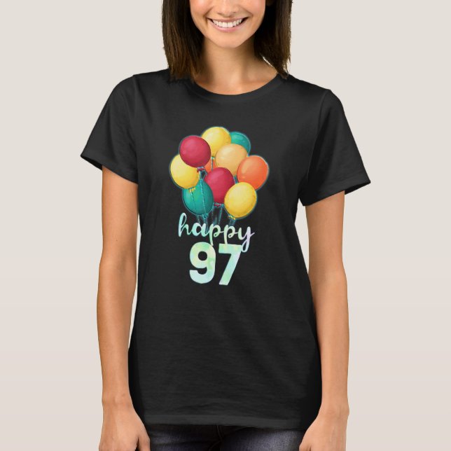 Camiseta Divertido feliz globo de 97 años 97 (Anverso)