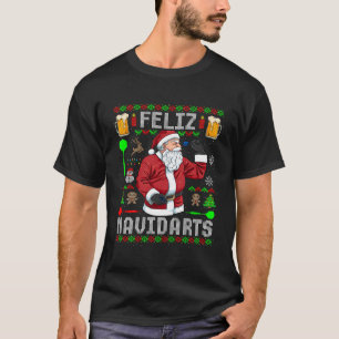 Camiseta Divertido Feliz Navida a los Navidades feos Darts
