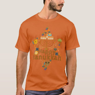 Camiseta Divertido festival de Chanukah Menorah Tee Happy H