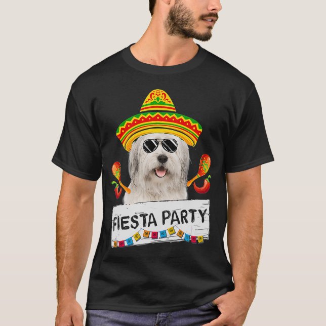 Camiseta Divertido Fiesta Cute Coyuntura Collie con Sombrer (Anverso)