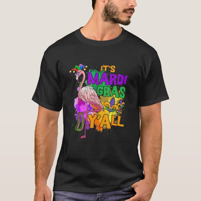 Camiseta Divertido Fiesta de Carnaval Idea Flamingo Mardi G (Anverso)