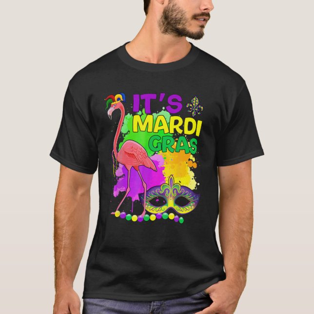 Camiseta Divertido Fiesta de Carnaval Idea Flamingo Mardi G (Anverso)