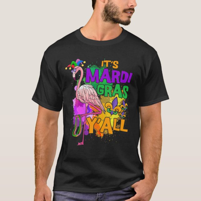 Camiseta Divertido Fiesta de Carnaval Idea Flamingo Mardi G (Anverso)