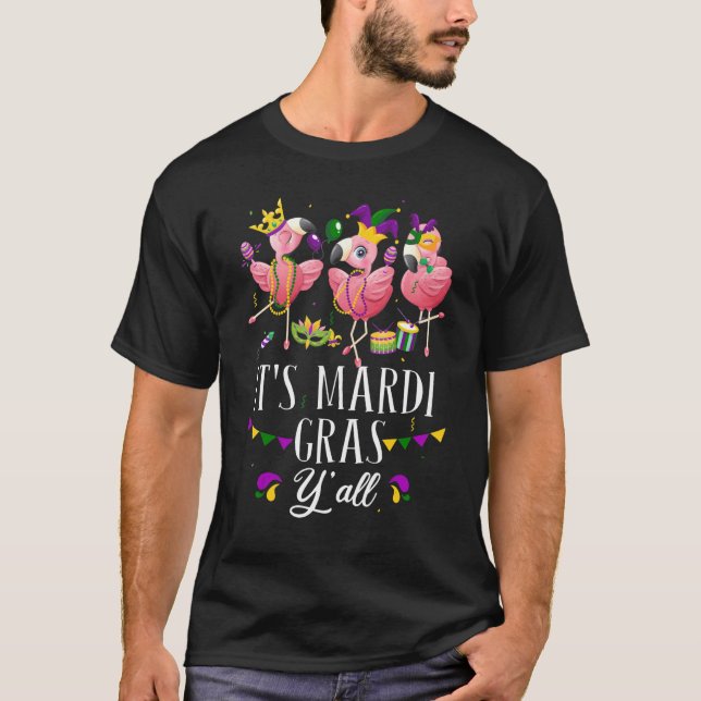 Camiseta Divertido Fiesta de Carnaval Idea Flamingo Mardi G (Anverso)
