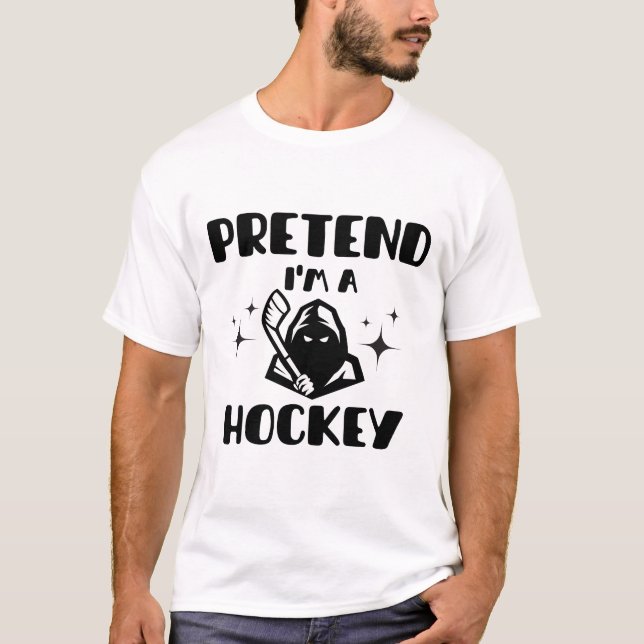 Camiseta Divertido finge que soy un halloween de hockey sob (Anverso)
