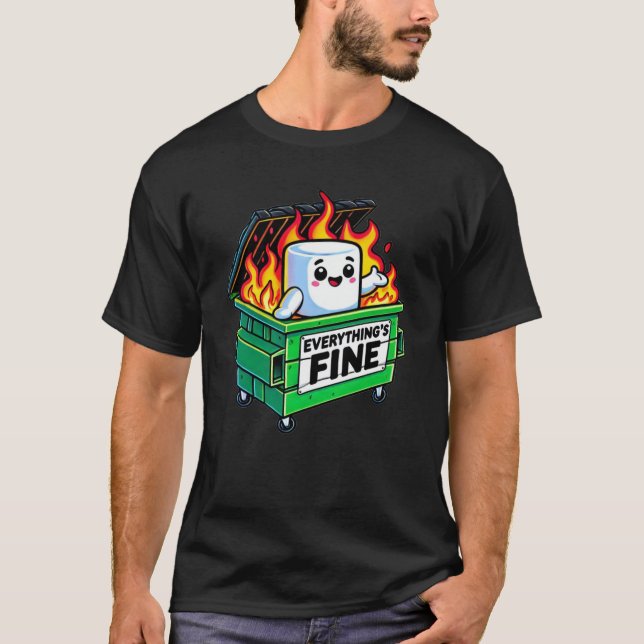 Camiseta divertido fuego de desmontador todo el malvavisco  (Anverso)