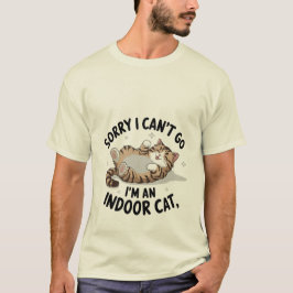 Camiseta Divertido "Gato de Interior" Gatito Sassy Relatabl