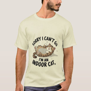 Camiseta Divertido "Gato de Interior" Gatito Sassy Relatabl