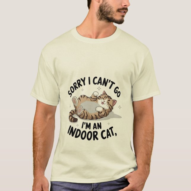 Camiseta Divertido "Gato de Interior" Gatito Sassy Relatabl (Anverso)