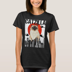 Camiseta Divertido Gato Himalayo Japonés Antiguo Catzilla 1