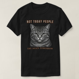 Camiseta Divertido Gato Introvertido Minimalista “No Hoy Ge